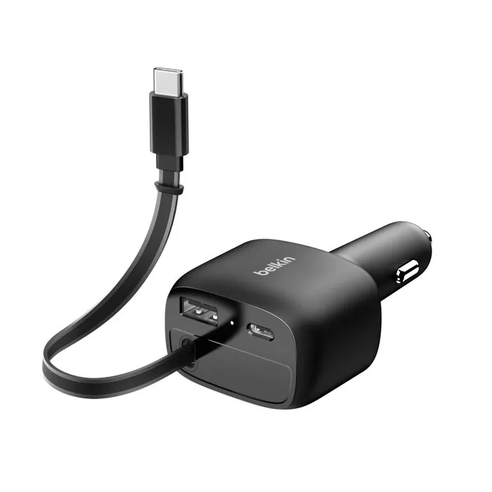 شاحن سيارة بيلكين BoostCharge قابل للسحب بقدرة 75 واط — 3