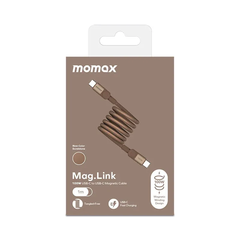 كابل مومكس Mag.Link مغناطيسي USB-C إلى USB-C بقدرة 100 واط بطول 1 متر — 6