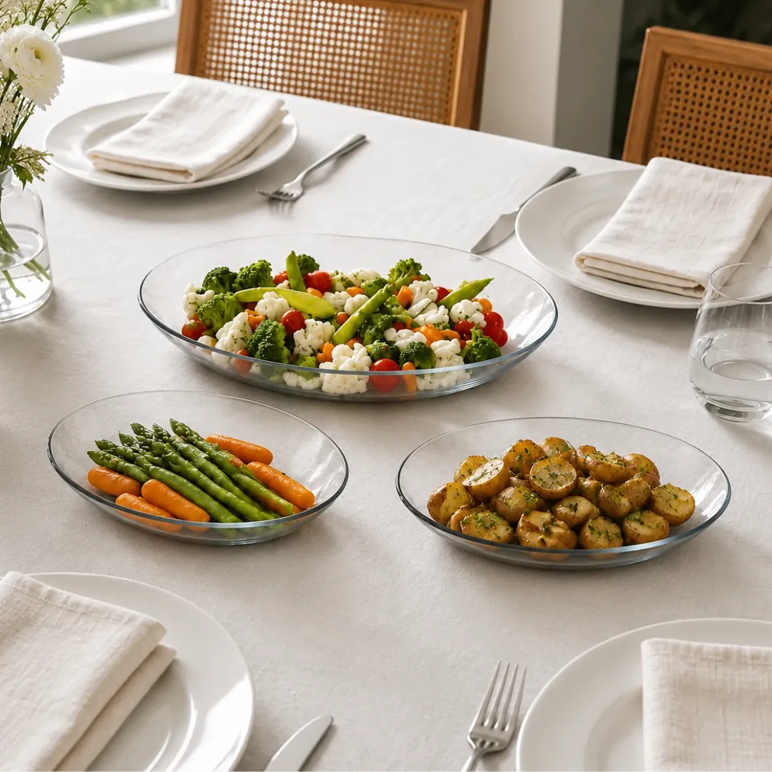 سيت صحون طعام زجاجية 3 قطع باشابهجة Pasabahce 96501 شفاف — 2