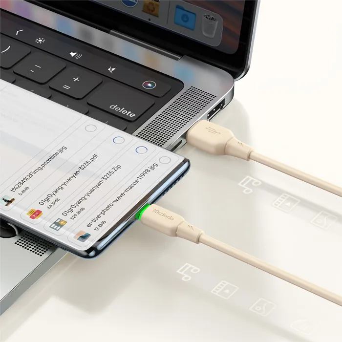 كيبل بيانات ماكدودو USB Type-C بقدرة 6 أمبير مع إضاءة LED بطول 1.2 متر — 2