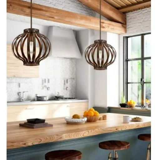 إضاءة معلقة سقفية بتصميم Barnwood - لمبة واحدة - موديل 6372740 — 3