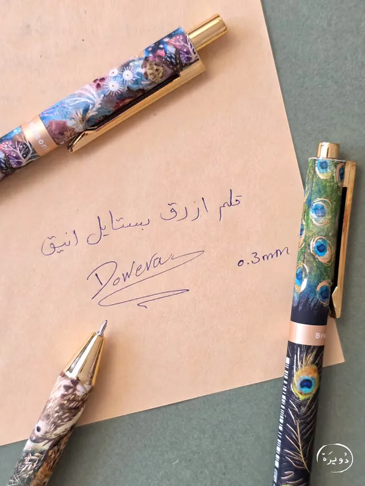 قلم جاف دكمة برسومات متنوعة (بومة، طاووس، بحر) — 2